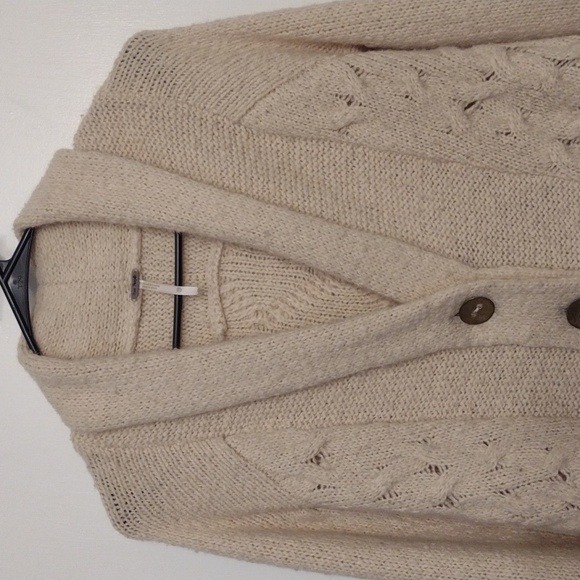 Free People Vintage Wool Blend Chunky Skirted Knit Cardigan Sweater Size XS - Picture 2 of 16